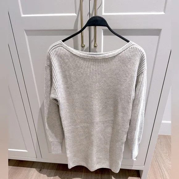 NWT intermix wool cashmere sweater dress tunic heather gray - Picture 2 of 12